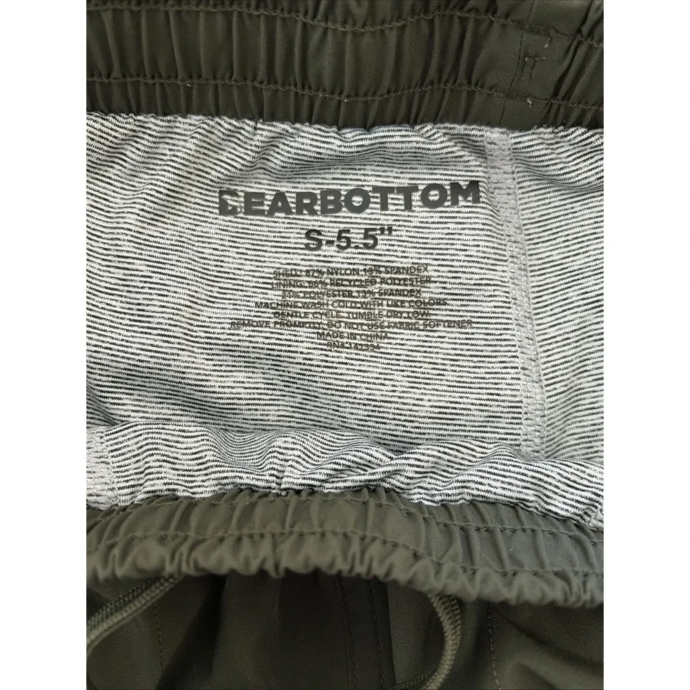 Bearbottom Stretch Swim Shorts Mens Size S Olive Green 5.5
